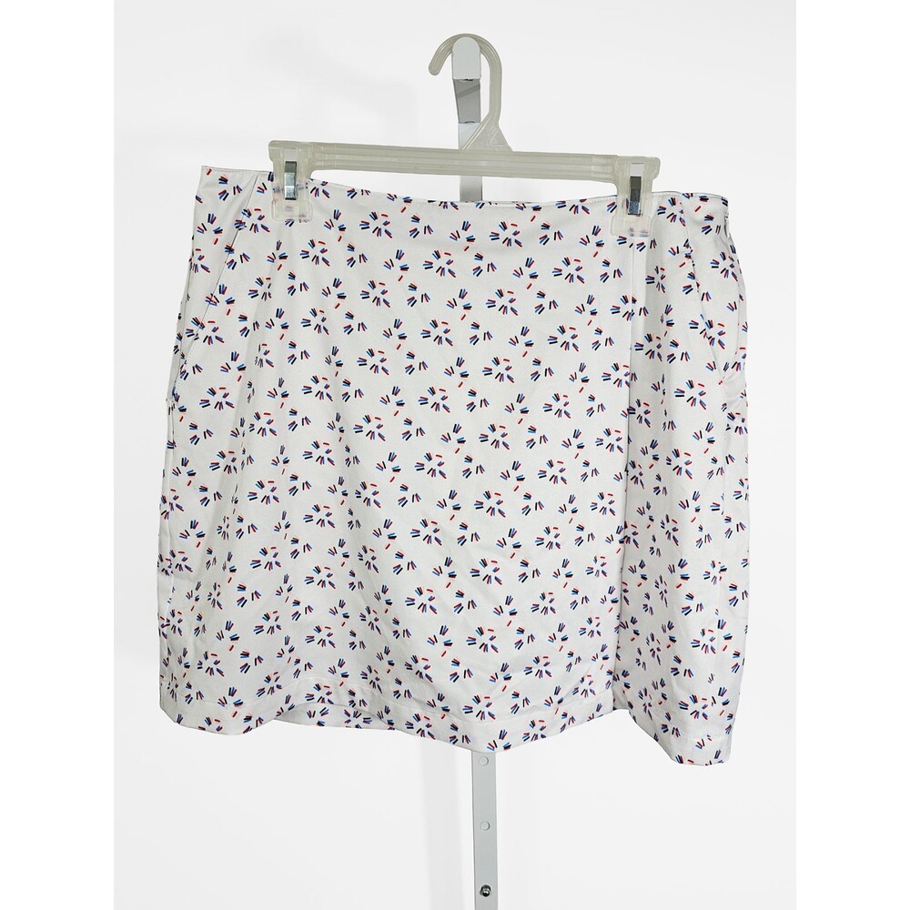 Lady Hagen Size 10 White Red Blue Print Golf Skort
